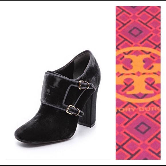 Tory Burch Shoes - Tory Burch velvet booties NIB Carley Monk Strap
